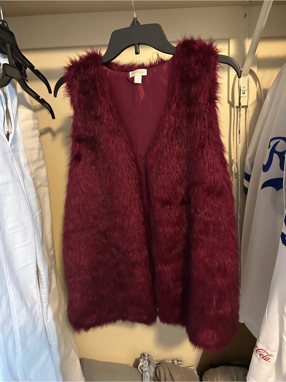 Faux Fur Burgundy Vest